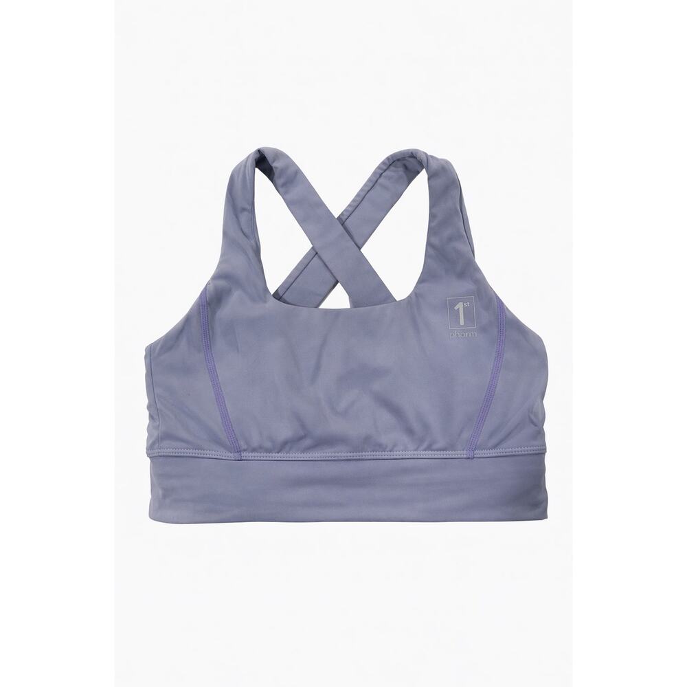 1st Phorm Women’s Sports Bra Gray Crossback Keyhole Athletic Gym Workout Small